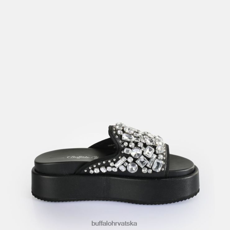 crno Buffalo noa glam klizne sandale s platformom veganske |slajdova TDD6T60